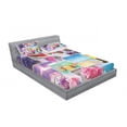 thumbnail image 3 of Ambesonne Colorful Fitted Sheet & Pillow Sham Set, Flowers and Macaroons, Twinxl, Multicolor, 3 of 3