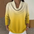 thumbnail image 2 of Dwralegc Elegant Holiday Sweaters for Women Trendy Multicolor Cowl Neck Knitted Clothes Long Sleeve Blouses Jumper Loose Autumn and Winter Sweaters Yellow M, 2 of 5