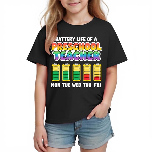 qucoqpe Kids Summer Graphic T Shirts Loose Casual Cute Short Sleeve Crew Neck Funny School Teacher Appreciation Tee for Boys and Girls
