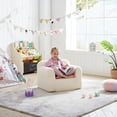 thumbnail image 3 of Ulax Furniture Kids Foam Sofa Chair with Removable Sherpa Slipcover for Bedroom or Playroom, Beige, 3 of 5