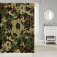thumbnail image 2 of Manfei Cartoon Sports Shower Curtain 72Wx72L, Camo Soccer Bathroom Curtain, Camo Green Beige Brown, 2 of 5