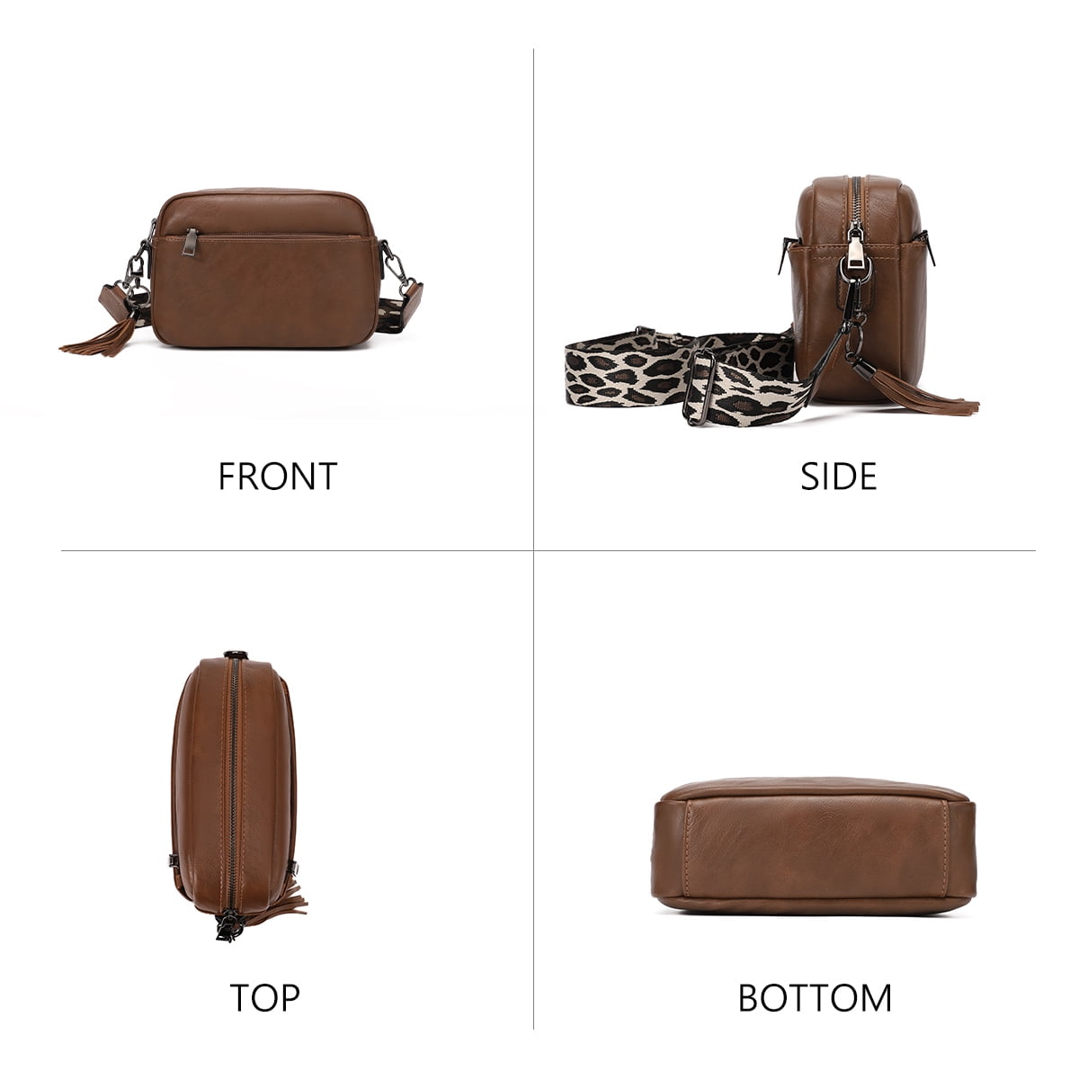 KL928 Soft Leather Crossbody Bag for Women Ladies Wide Strap Shoulder Bag Small Purses and Handbags