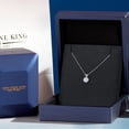 thumbnail image 5 of Gem Stone King 14K White Gold White Moissanite Pendant Necklace for Women | 0.80 Cttw | Gemstone Birthstone | Round 6MM | With 18 inch Chain, 5 of 6