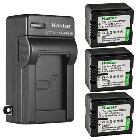 Kastar 3-Pack Battery and AC Wall Charger Replacement for Panasonic HC-X900GK HC-X900K HC-X900M HC-X900MGK HC-X909 HC-X910 HC-X920 HC-X920M HDC-HS900 HDC-HS900GK HDC-HS900GK-3D HDC-HS900K