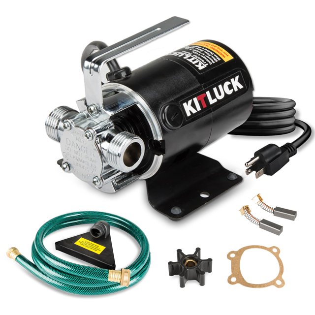 Bomba de transferencia de agua KITLUCK 115V 1/10HP 1250L/h con kit de mangueras