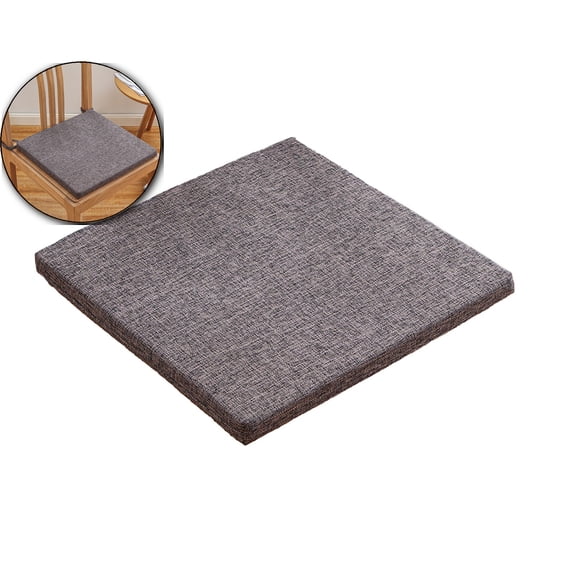 Chair Seat Cushion Thick Square High Density Foam Bench Cushion with Ties, 15.7x15.7" Chair Seating Pad Floor Cushion for Dining Kitchen Office