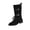 Black, variant on Black Casual Womens Mid Calf Boots Fall Winter Pointed Toe Chunky Low Heel Thick Sole Booties