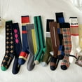 thumbnail image 3 of Fashionable and Personalized Korean Versatile Retro Slim Calf Knee Length Socks 5 EU35-40, 3 of 6