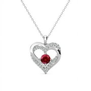 Cate & Chloe Forever January Birthstone 18k White Gold Plated Women's Necklace, Swarovski Crystals
