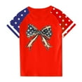 thumbnail image 4 of AUNVITO Boys & Girls Casual Raglan Sleeve T-Shirt Patriotic Independence Day Print Round Neck Graphic Top, 4 of 4