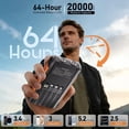 thumbnail image 4 of SOLPOWBEN Solar Power Bank 20000mAh Portable Charger for Cell Phones, 15W Fast Charging, Built-in 4 Cables, with Dual LED Flashlight for Camping, Hiking and Emergency, 4 of 10