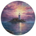 thumbnail image 3 of Lighthouse Sunrise Coast Scenery Pale Blue Tan Round Rugs -Washable Non-Slip Small Round Area Rug Throw Soft Circle Rugs for Bedroom, Modern Print Indoor Carpet for Entryway Sofa Living Room, 3 of 7