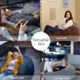 thumbnail image 3 of Vggrvlo 3 Feet Giant Bean Bag Chair Cover No Filler Large Beanbag Chair with Faux Rabbit Fur Cover Round Fluffy Bean Bag Sofa for Teens and Kids Blue, 3 of 6