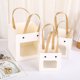 thumbnail image 1 of Xiao Hua Regalos, flores, bolsas de embalaje para cajas de regalo, bolsas de regalo con ventana transparente, bolsas de papel kraft, bolsas de mano cuadradas (ventana blanca, grandes), 1 of 5