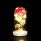 thumbnail image 3 of Lámpara decorativa con rosa artificial y cubierta de vidrio, ideal para regalos románticos en San Valentín o Día de la Madre. Base de madera en color beige, luz cálida LED y función de encendido, 3 of 6