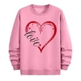 thumbnail image 4 of QUNYINEY Crew Neck Men's Sweatshirts Pink Long Sleeve Valentine's Day Casual Tops Loose Pullover Drop Shoulder Love Heart Sweatshirt, 4 of 6
