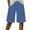 Blue, variant on RYRJJ Bermuda Shorts for Women Knee Length Elastic Waist Drawstring Loose Wide Leg Shorts Summer Casual Beach Short Pants with Pockets(Blue,M)
