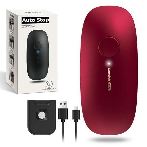 Abrelatas eléctrico Canslab Ultrablade PRO para cocina, color rojo