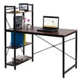 thumbnail image 2 of Patiojoy Computer Desk Home Office Desk PC Laptop Study Workstation Table With 4 Shelves Brown, 2 of 7