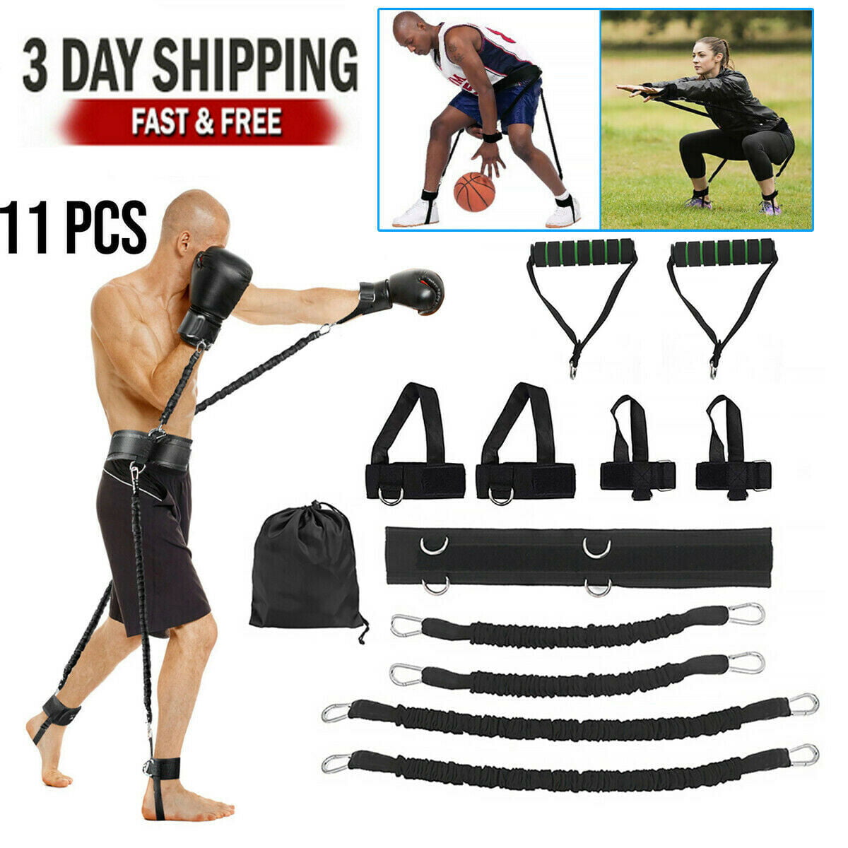 Boxing Thai Gym Strength Training Equipment Sports Fitness Resistance Bands Set