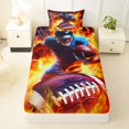thumbnail image 3 of Erosebridal Football Gamer Twin Sheet Sets 3pcs for Kids Boys,Teens Sport Theme Flame Bedding,Ultra Soft Home Decor, 3 of 5