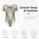 thumbnail image 4 of Balery Geometric Body de cuello redondo de manga corta para mujer Tops de manga corta Tops básicos-Medium, 4 of 7