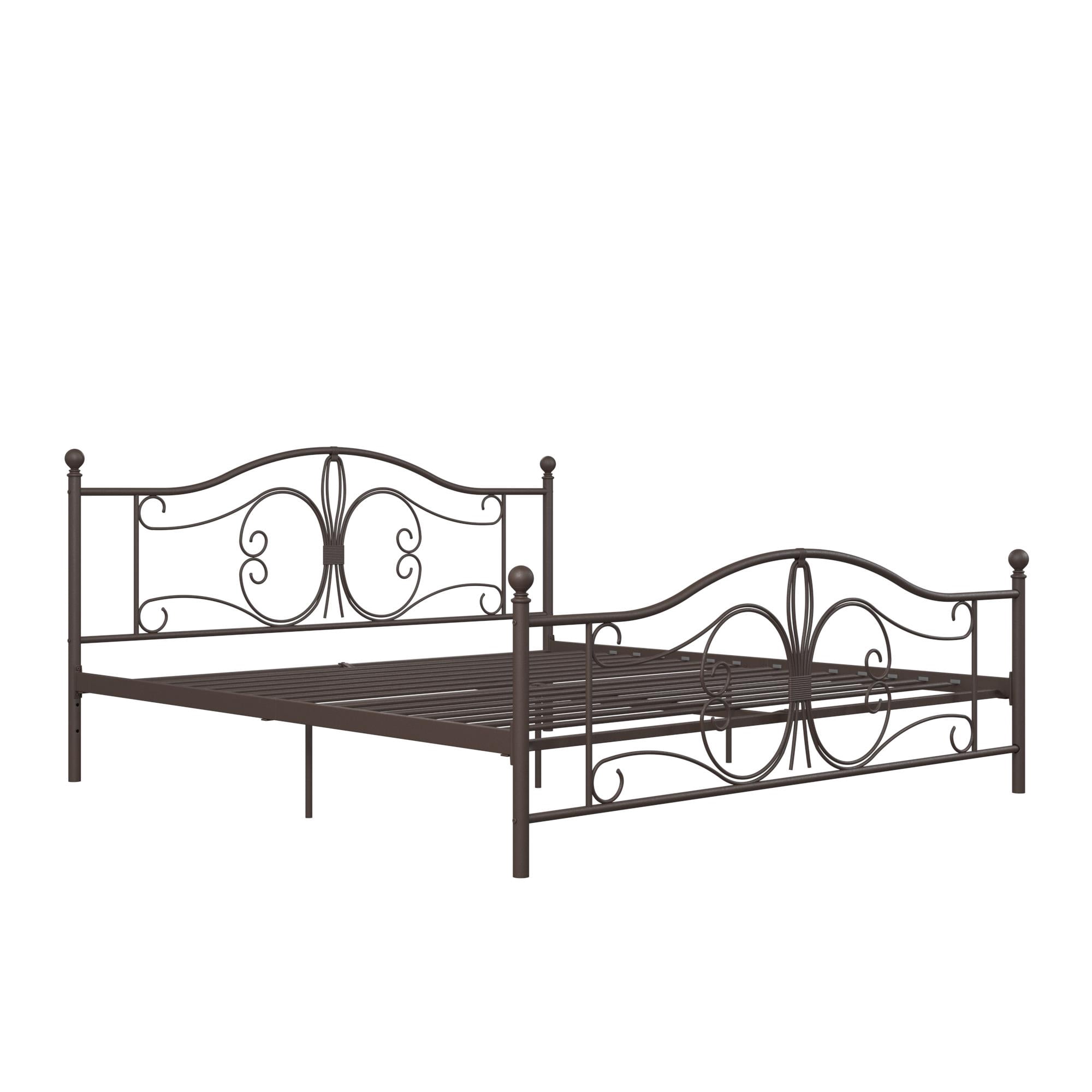 DHP Bombay Metal Platform Bed Frame with Headboard, King, Bronze
