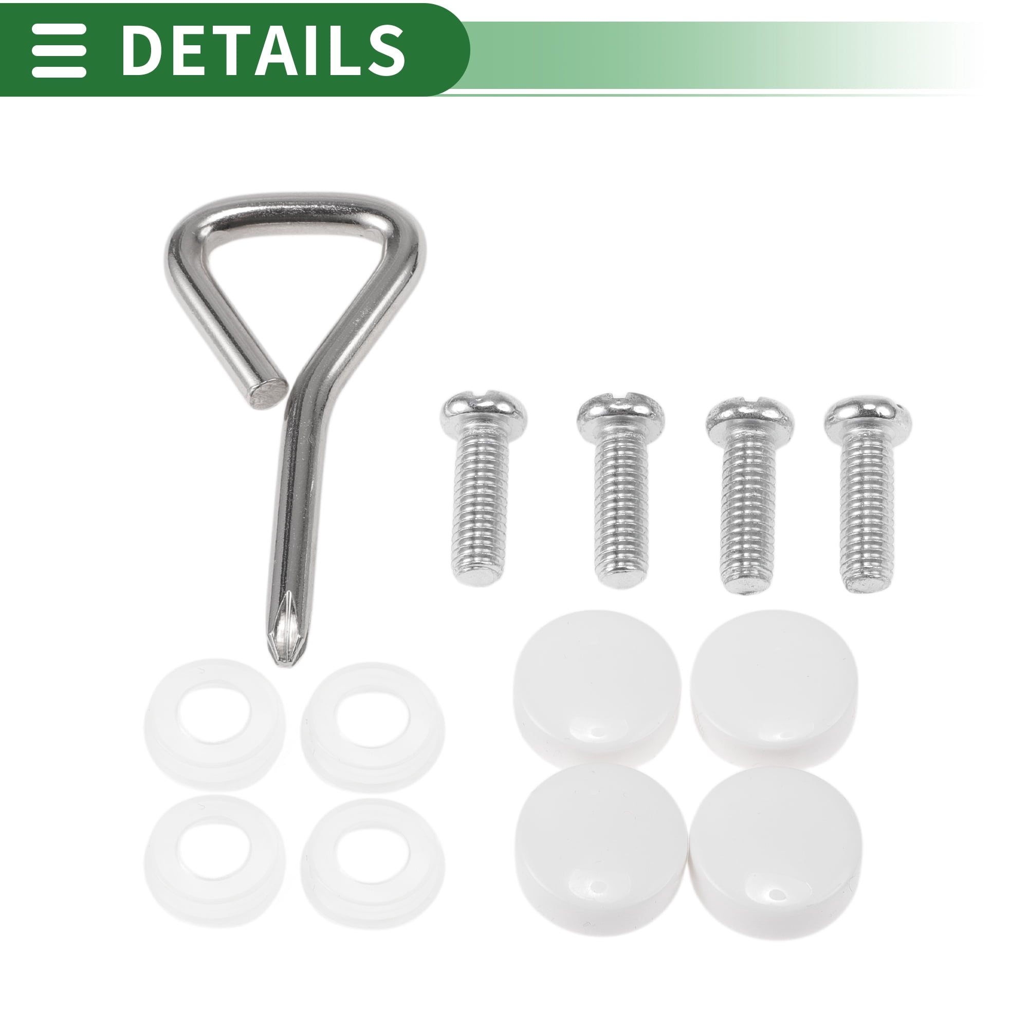 Unique Bargains 1Set Stainless Car License Plate Holder With Screws 2 Hole White