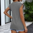 thumbnail image 4 of Summer Tops for Women V Neck Ruffle Sleeve Shirts 2026 Spring Dressy Casual Blouses, Gray 2XL, 4 of 6