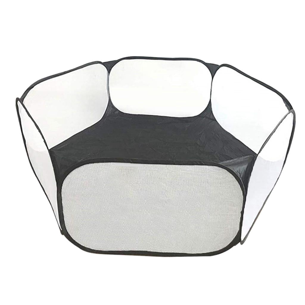 Bvdfgk Foldable Play Pen Cage Hamster Guinea Pig Gerbil Indoor/Outdoor Black