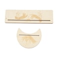 thumbnail image 2 of 2 Pieces Wooden Tarot Card Stand Holder, Moon Shape And Rectangle Base For Divination Tools Poplar Wood Texture Moon Phase Engravings Altar Decoration, 2 of 8