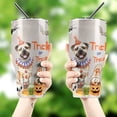 thumbnail image 4 of Trick or Treat Bullmastiff Funny Mummy Cosplay Pumpkin Candy Basket 30oz Stainless Steel Tumbler Insulated Cup with Lid Dog Lover - 12016, 4 of 5
