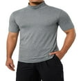 thumbnail image 3 of T-Shirt à Col Roulé pour Hommes, Manches Courtes, chandail-Over, sous-Vêtement de Base Extensible, Léger, 3 of 6