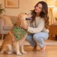 thumbnail image 6 of Fall Dog Bandana with Pumpkin and Pie Print, Green Thanksgiving Design, for Small Dogs and Cats, Tie-On Pet Accessory, 6 of 7
