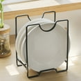 thumbnail image 5 of Vacemry Under $5 Countertop Dish Drying Rack, Metal Plate Holder for Kitchen, Space Saving Organizer for Pots Lids, Rust Resistant Drainer for Sink, Utensil Storage Solution, 5 of 6