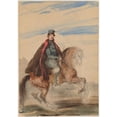 thumbnail image 2 of Piotr Michałowski 11x14 Gold Ornate Wood Frame and Double Matted Museum Art Print Titled - Equestrian Portrait of Leon Sapieha (1845 - 1848), 2 of 4