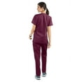 thumbnail image 5 of Strictly Scrubs Women’s Scrub Set – Includes V-Neck Top and Elastic Pant (X-Large Petite, Wine), 5 of 7