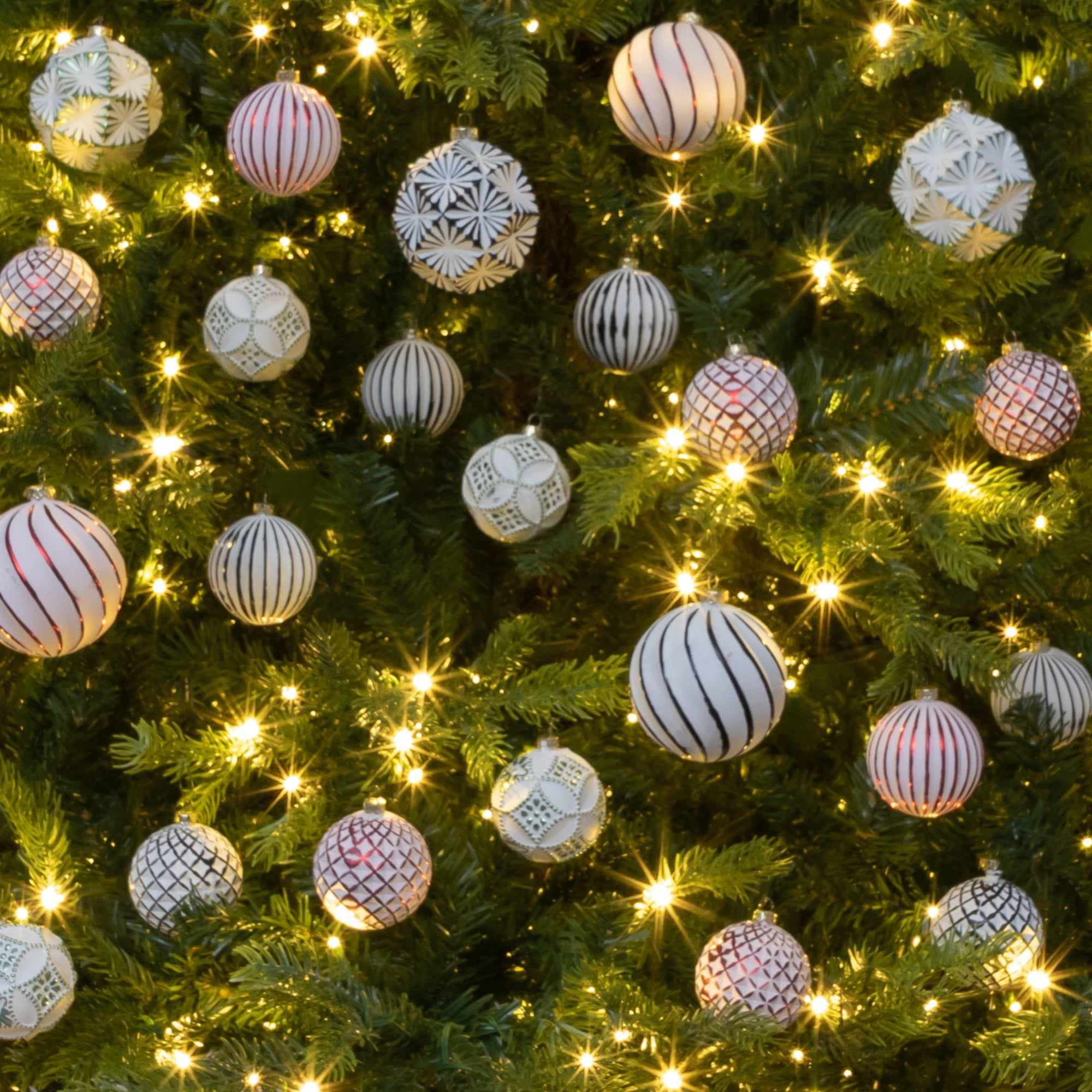 24-pc Pink and Silver Ball Shatterproof Christmas Ornaments