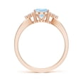thumbnail image 2 of Angara Natural 1 Ct. Aquamarine with Diamond Solitaire Ring in 14K Rose Gold for Women (Ring Size: 5), 2 of 9
