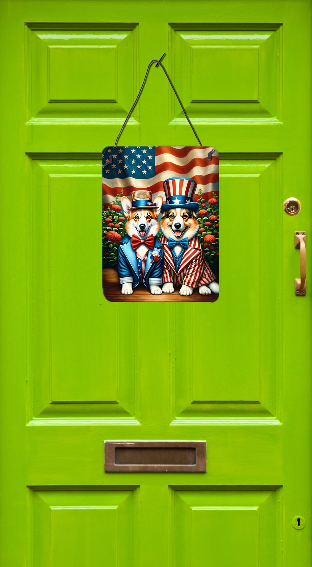 All American Corgi Wall or Door Hanging Prints 12 in x 16 in