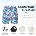 thumbnail image 3 of Fotbe Icy Blue Snowflakes Traje de Baño para Hombre – Shorts de Natación de Secado Rápido con Forro y Bolsillos-Small, 3 of 6