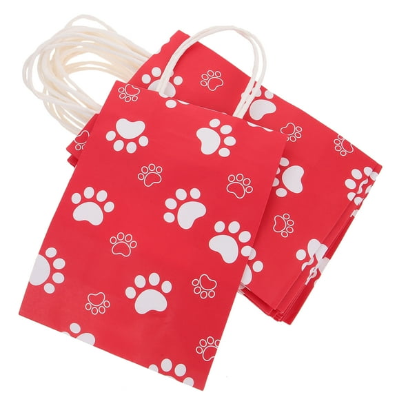 FRCOLOR 12Pcs Dog Paw Gift Bags Portable Paper Gift Bags Multi-functional Dog Paw Treat Storage Bags