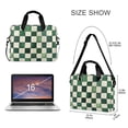 thumbnail image 3 of FORMRS 16" Laptop Bag Carrying Sleeve Case with Handle Travel Shoulder Briefcase, Green and White Plaid Pattern, 3 of 8