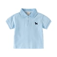 thumbnail image 3 of Nwiuh Toddler Boys Lapel Collar Shirt Short Sleeve Summer Dog Embroidered Children's Clothing Top 2026 (Light Blue, 5-6 Years), 3 of 9