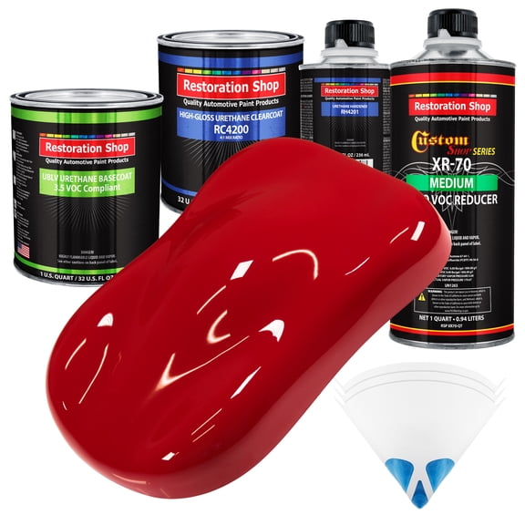 Torch Red Quart Kit Low VOC URETHANE BASECOAT Car Auto Body Paint Kit