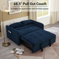 thumbnail image 6 of Noodeniya 55" Corduroy Twins Pull Out Sofa Bed with 2 Large Side Pockets and USB, Convertible Sleeper Couch, Loveseat for Small Place, Blue, 6 of 20
