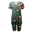 thumbnail image 4 of Rciityk Two Piece Outfits For Women Biker Shorts Sets Summer Plus Size V Neck Printed T-Shirt Workout Sports Tracksuit - Spring/Summer Savings Clearance, 4 of 4