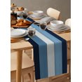thumbnail image 6 of Table Runner Dresser Scarves 72 Inch Long, Farm Wooden Rustic Barn Board Linen Dining Table Runners Blue and Grey Ombre Wood Grain Tabletop Scarf for Wedding Holiday Party Kitchen, 6 of 9