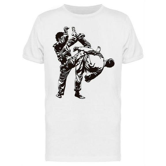 Judo Fight Realistic Sketch T-Shirt Men -Image by Shutterstock, Male 3X-Large