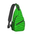 thumbnail image 2 of ZNDUO Sling Bag, Men Shoulder Backpack Small Cross Body Chest Sling Backpack-Green Geometric Abstract Texture Pattern, 2 of 8